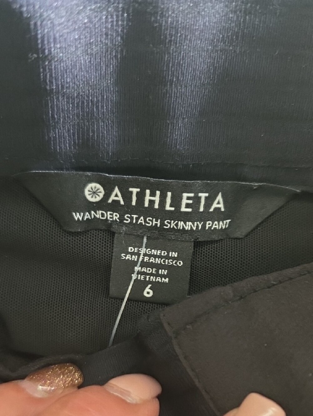 Athleta Wander Stash Skinny Pants Black Travel Hiking Stretch Size 6 - Picture 6 of 13